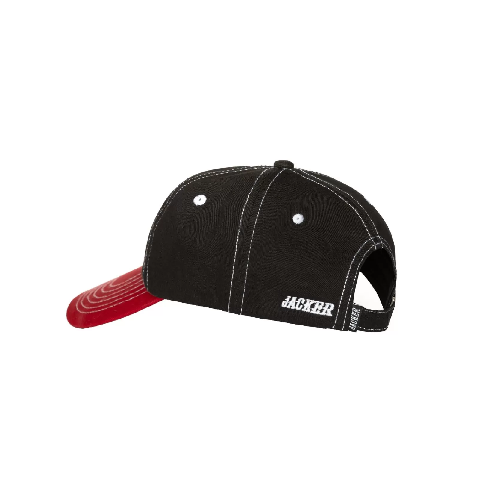 Jacker Headwear>Double Jay Cap-Black/Red