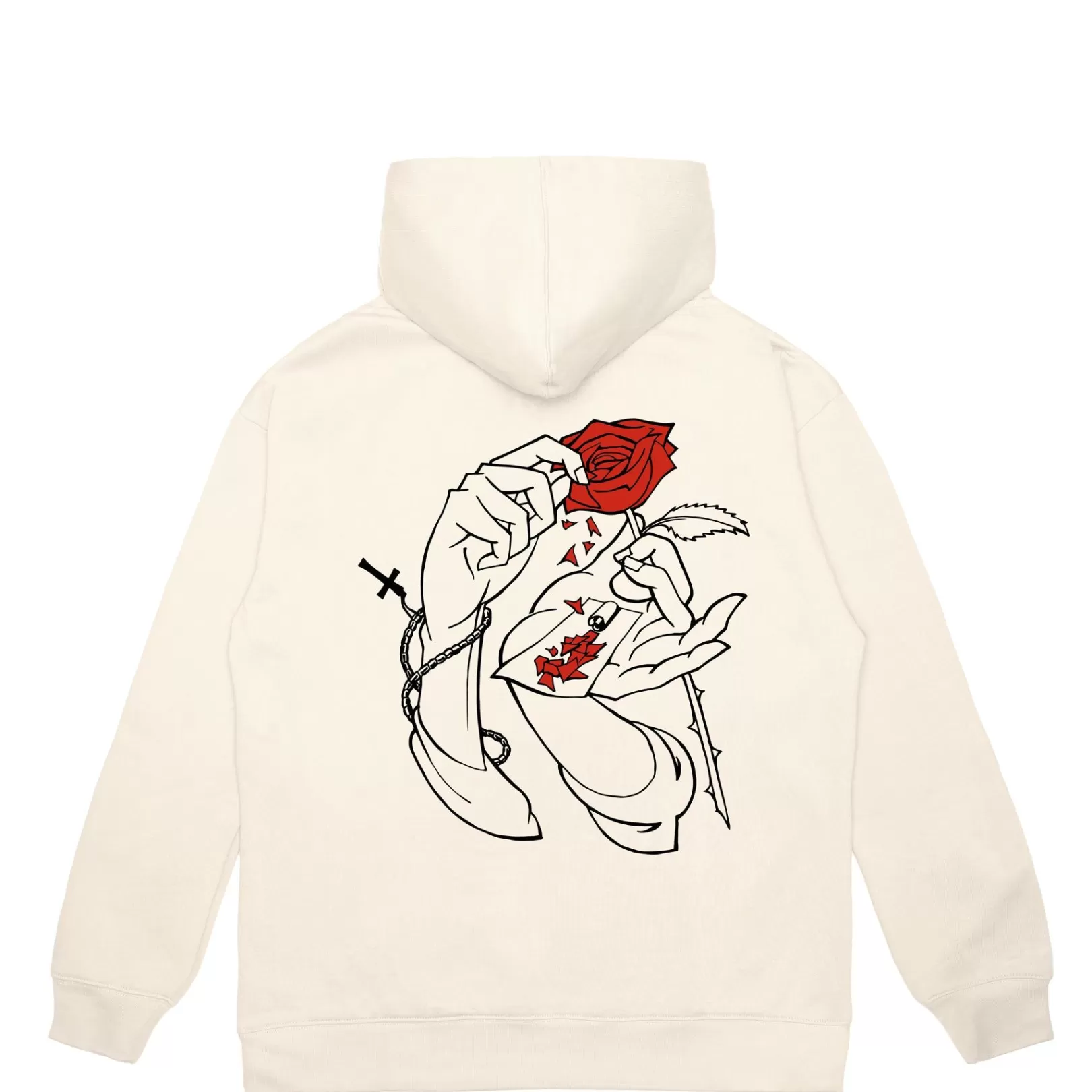 Jacker Sweats>Holy Roses-Hoodie-Beige