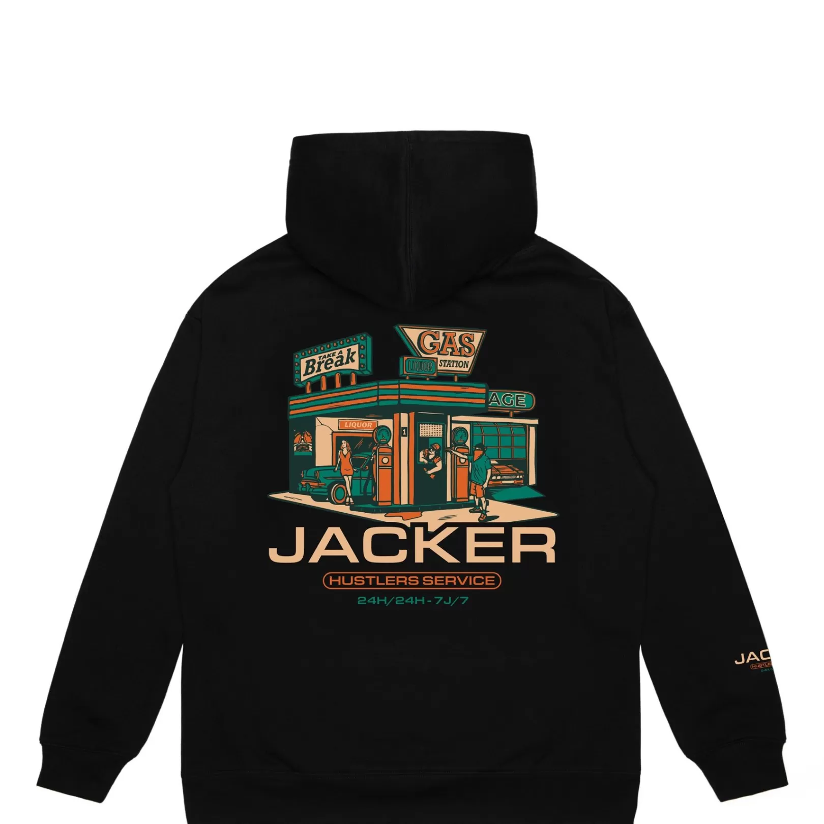 Jacker Sweats>Hustler Service-Hoodie-Black