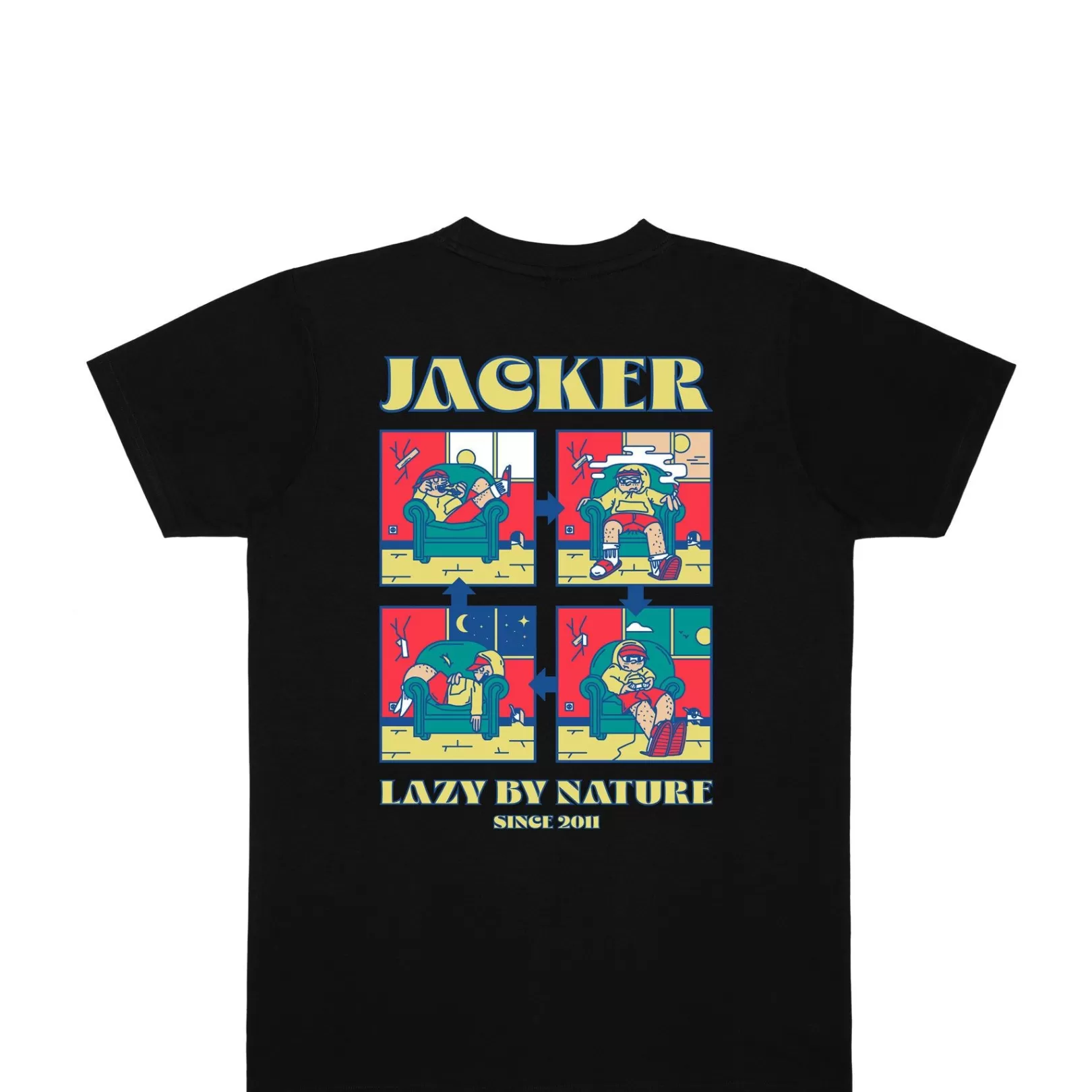 Jacker T-Shirts>Lazy-T-Shirt-Black