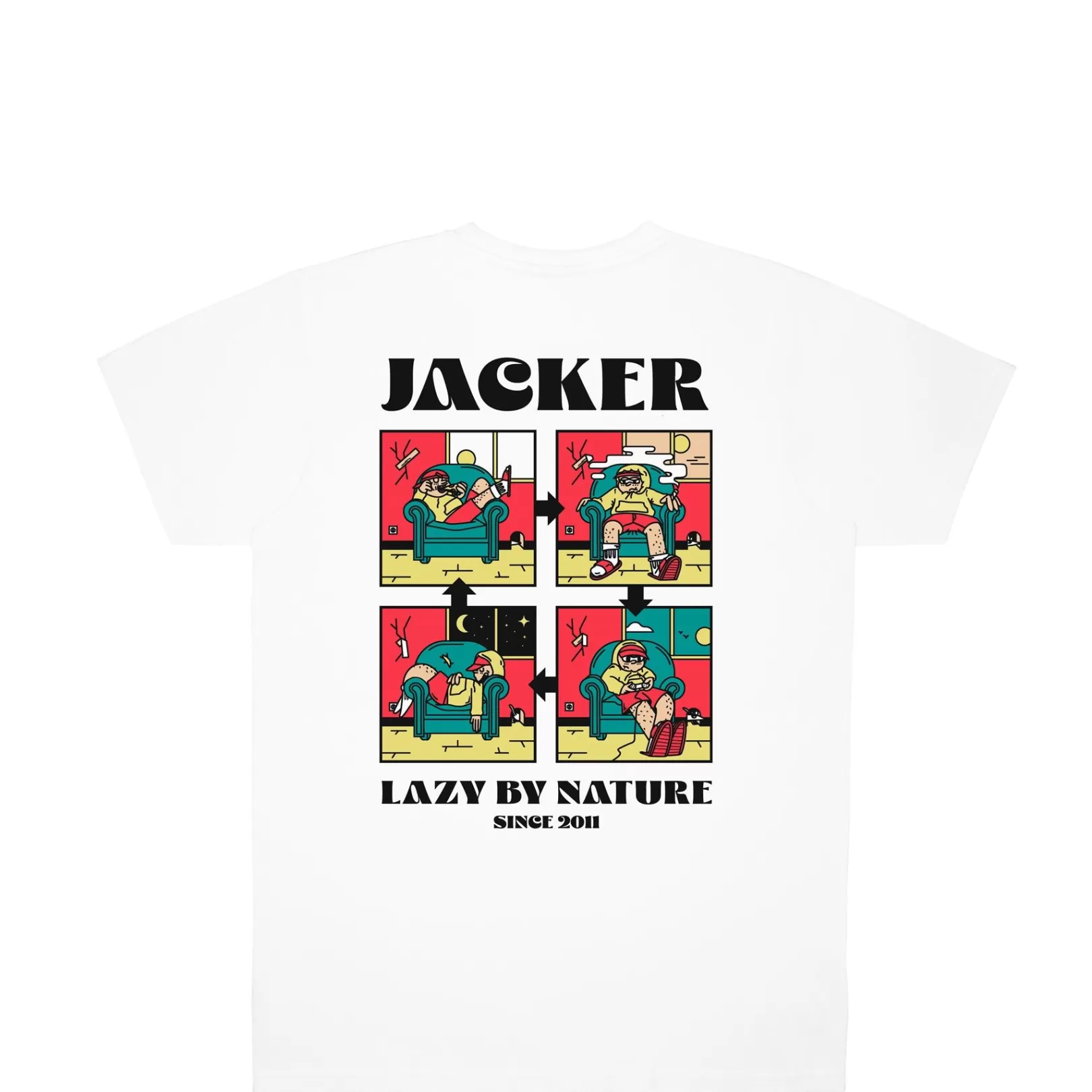 Jacker T-Shirts>Lazy-T-Shirt-White